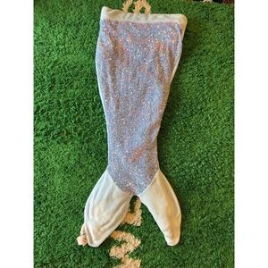 Authentic‎ Kids Mermaid Tail Blanket Kids One Size Blue Excellent Sequined Plush